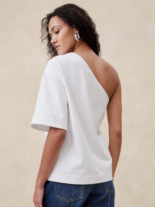 Cotton One-Shoulder T-Shirt