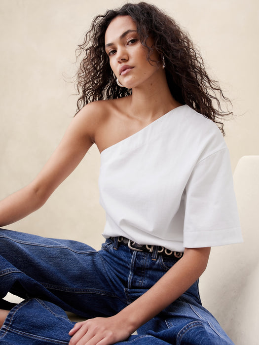 Cotton One-Shoulder T-Shirt