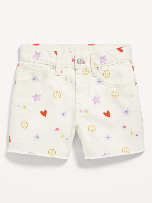 High-Waisted Frayed-Hem Twill Shorts for Girls