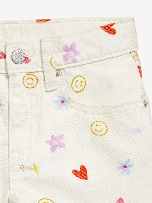 High-Waisted Frayed-Hem Twill Shorts for Girls