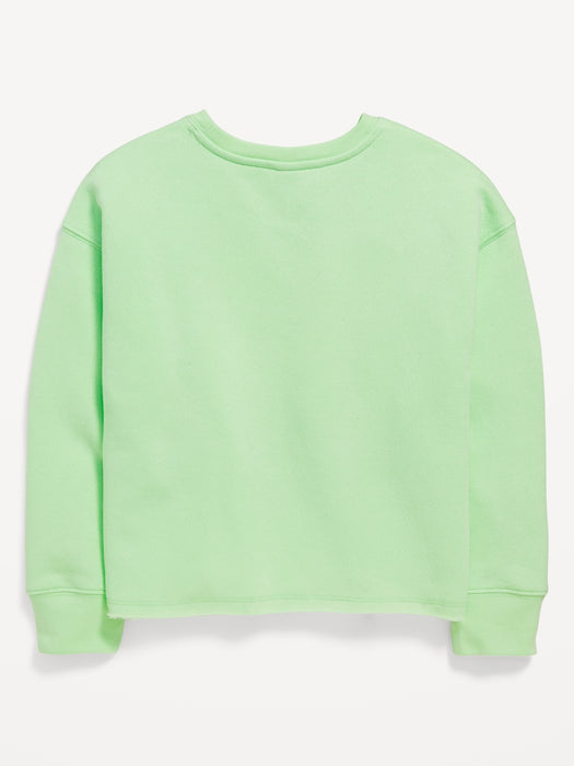 Licensed Pop Culture Graphic Crew-Neck Sweatshirt for Girls
