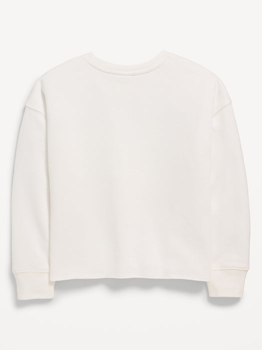 Licensed Pop Culture Graphic Crew-Neck Sweatshirt for Girls