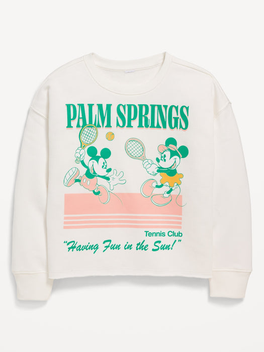 Licensed Pop Culture Graphic Crew-Neck Sweatshirt for Girls