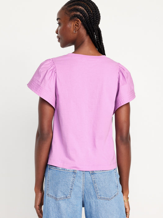 Flutter-Sleeve Combination Top