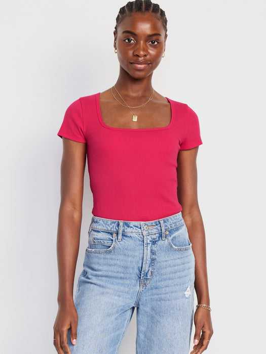 Fitted Square-Neck T-Shirt