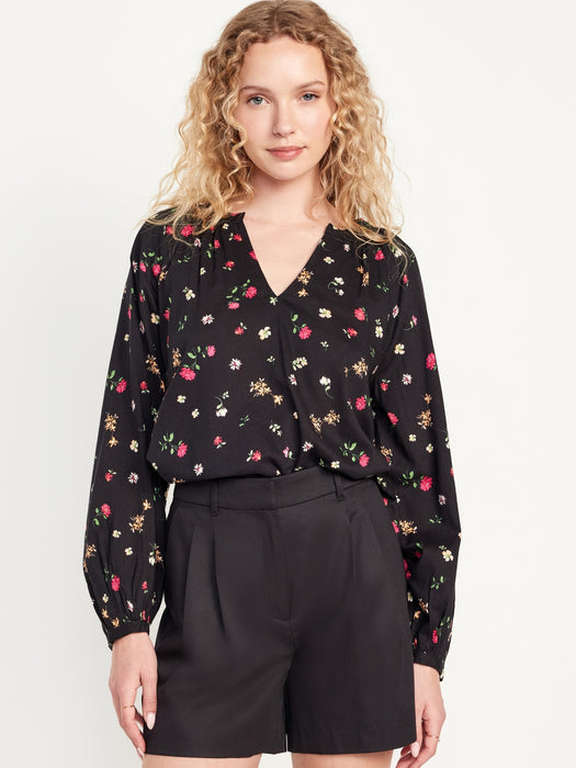 Long-Sleeve Floral Top