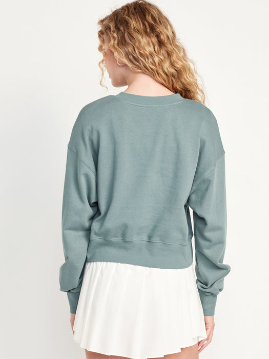 French-Terry Drop-Shoulder Sweatshirt