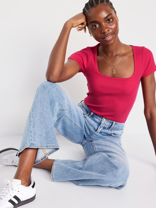 Fitted Square-Neck T-Shirt