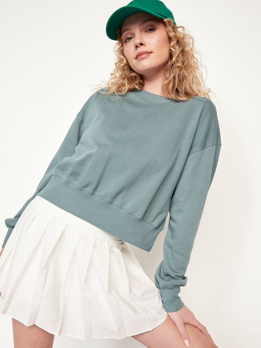 French-Terry Drop-Shoulder Sweatshirt