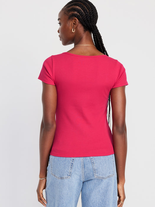 Fitted Square-Neck T-Shirt
