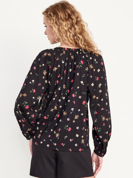 Long-Sleeve Floral Top