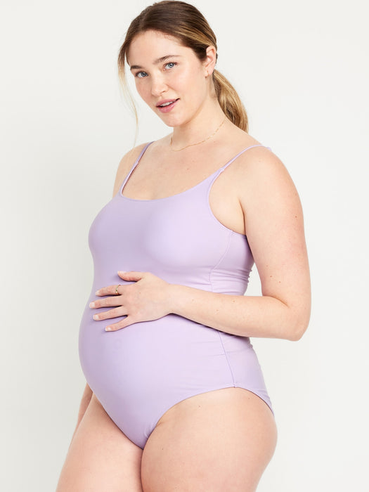 Maternity Scoop Neck One-Piece Swimsuit