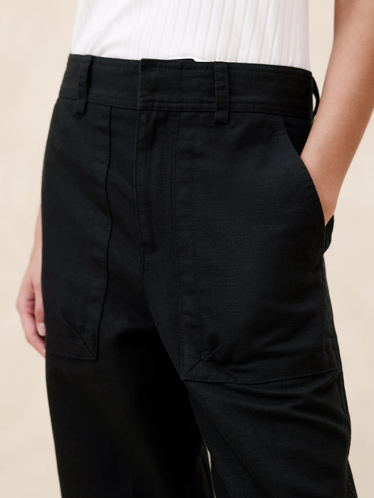 Mya Cotton-Linen Cargo Pant