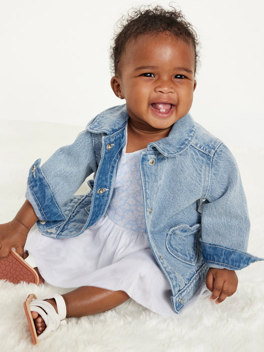 Heart-Pocket Trucker Jean Jacket for Baby