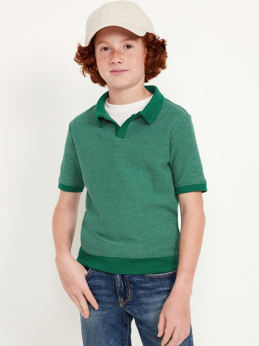 Short-Sleeve Knit Polo Shirt for Boys