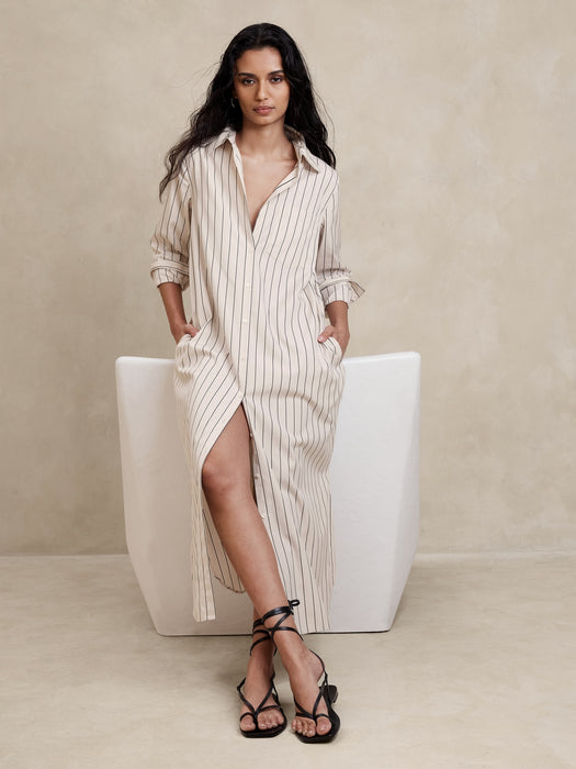 Poplin Maxi Shirtdress
