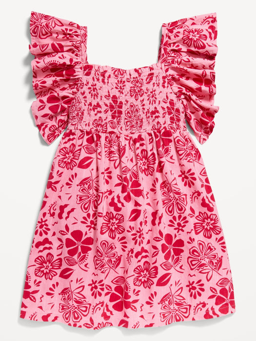 Smocked Ruffled Dress for Toddler Girls