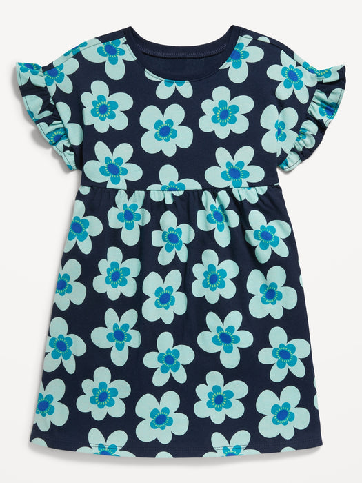 Printed Fit and Flare Dress for Toddler Girls
