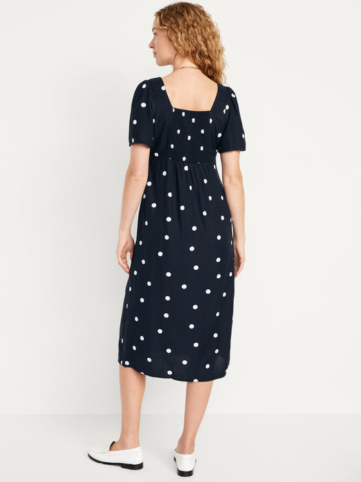 Waist-Defined Midi Dress