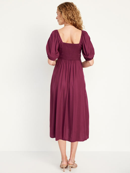 Fit & Flare Crepe Midi Dress