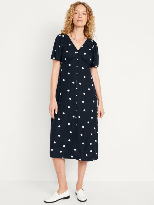 Waist-Defined Midi Dress