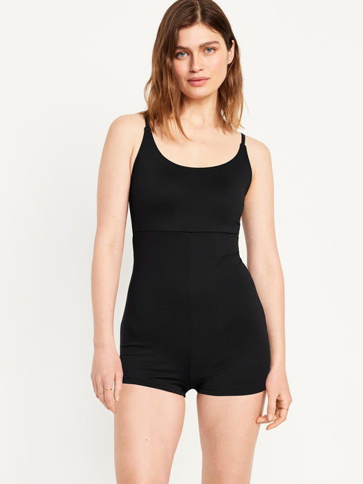 Textured Swim Romper -- 2.5-inch inseam