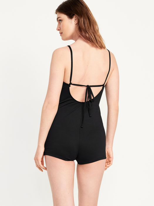 Textured Swim Romper -- 2.5-inch inseam