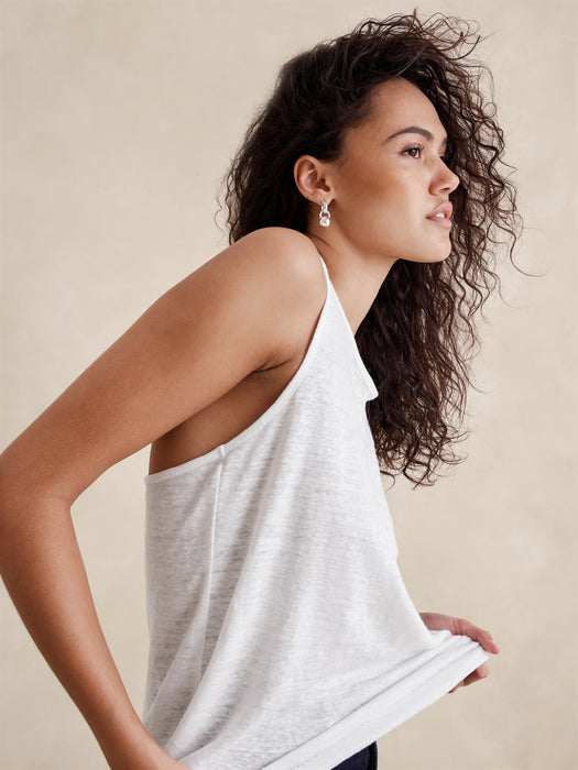 Linen Twist-Back Tank