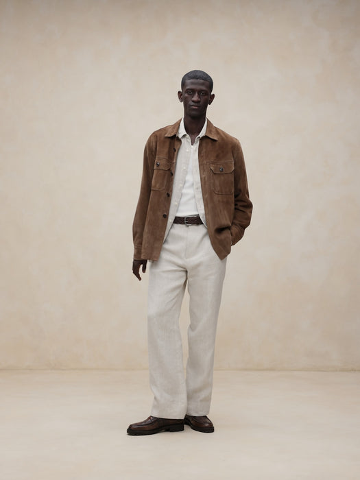 Tailored Straight Linen Pant