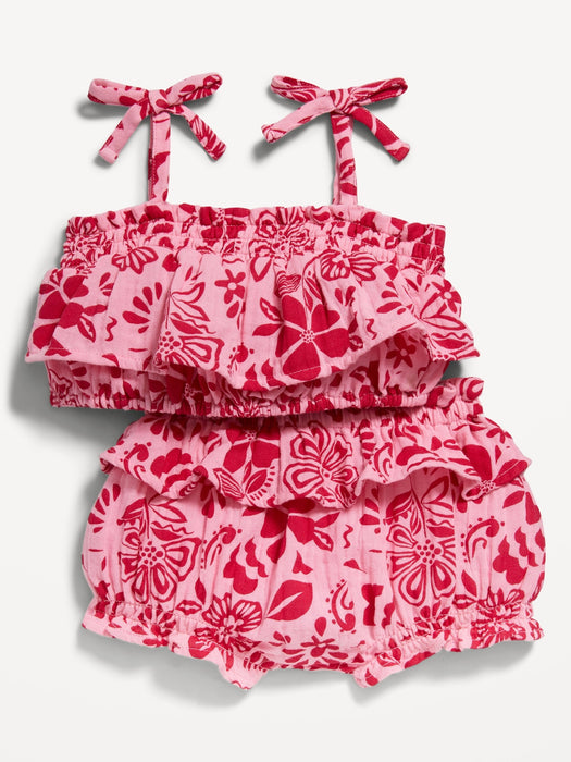 Cami Tie-Knot Ruffled Top and Bloomer Shorts Set for Baby