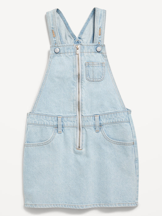 Zip-Front Pocket Skirtall Dress for Girls