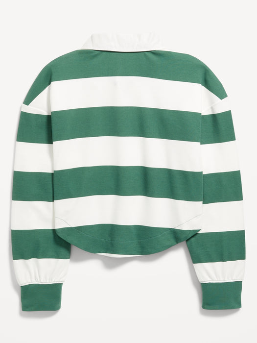 Collared Striped Pullover Top for Girls