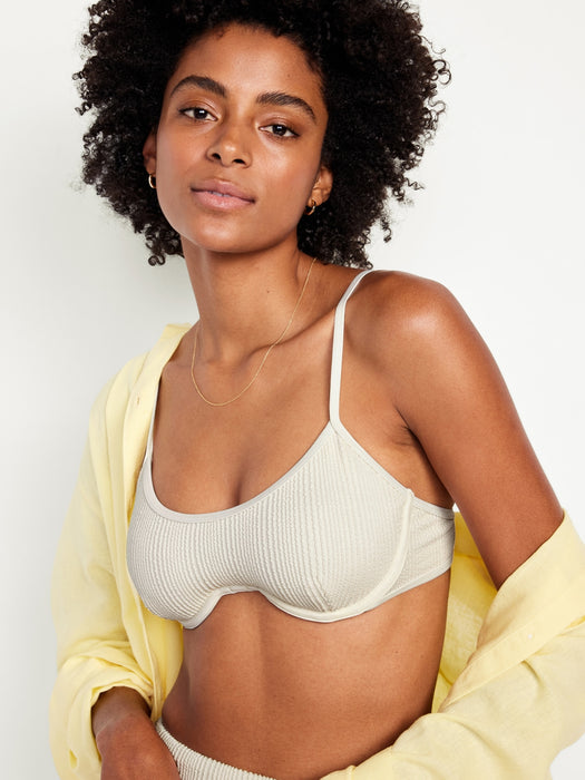 Ribbed Underwire Bikini Swim Top