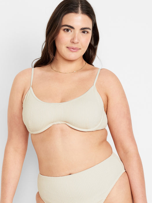 Ribbed Underwire Bikini Swim Top