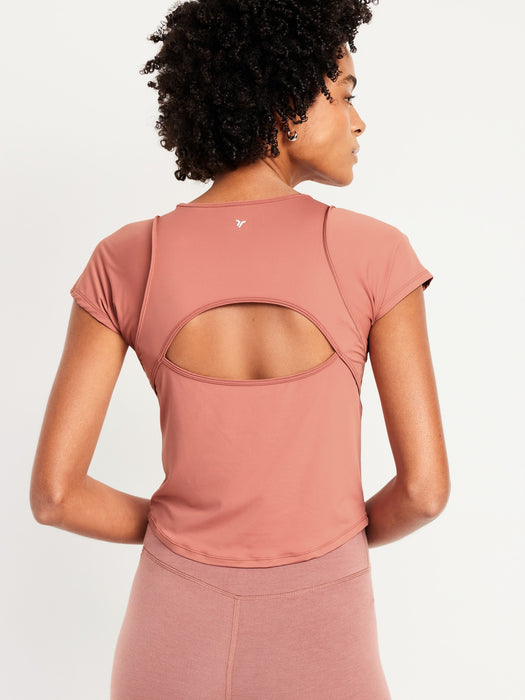 FlowForm Crop Cutout-Back Top