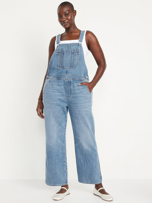 Baggy Wide-Leg Jean Overalls