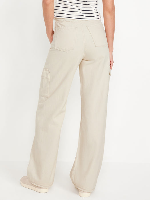 Extra High-Waisted Sky-Hi Wide-Leg Cargo Jeans