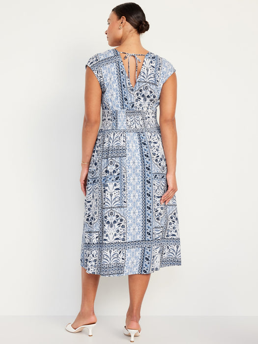 Waist-Defined Midi Dress