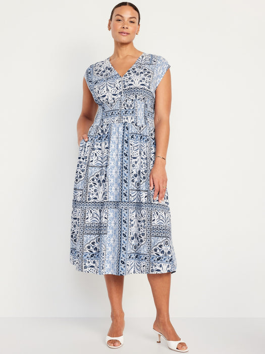 Waist-Defined Midi Dress