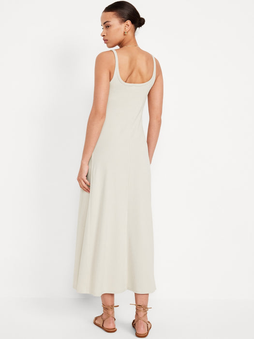 Fit & Flare Rib-Knit Maxi Dress