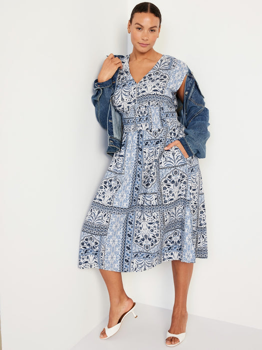 Waist-Defined Midi Dress