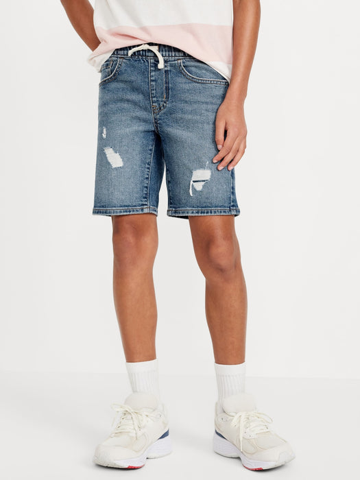 Knee Length 360° Stretch Pull-On Jean Shorts for Boys