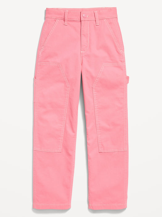 Loose High-Waisted Carpenter Pants for Girls