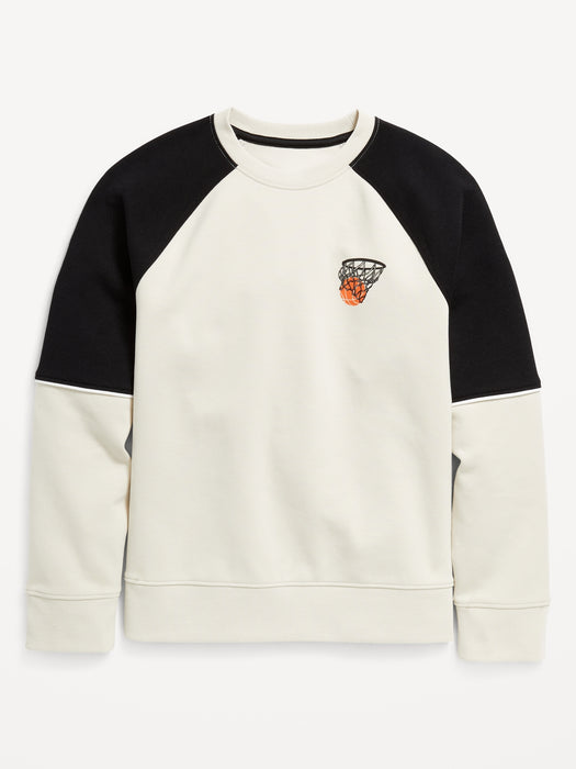 Dynamic Fleece Color Block Graphic Sweatshirt for Boys