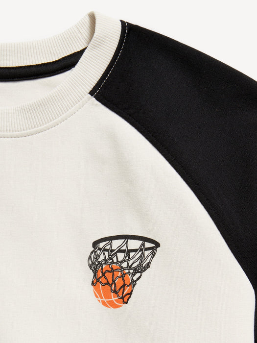 Dynamic Fleece Color Block Graphic Sweatshirt for Boys