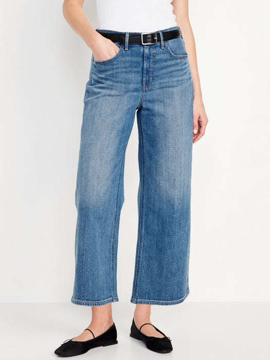 Extra High-Waisted Wide-Leg Crop Jeans