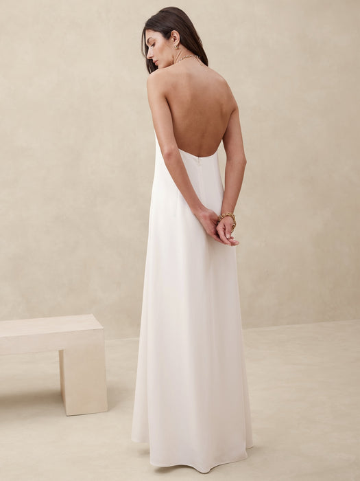 Crepe Halter Gown