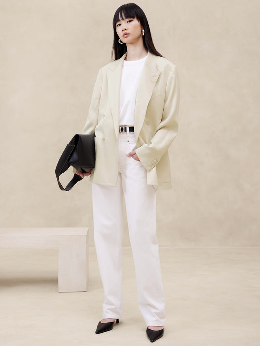 Alix Oversized Italian Satin Blazer