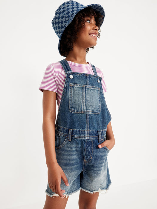 Slouchy Straight Jean Shortalls for Girls