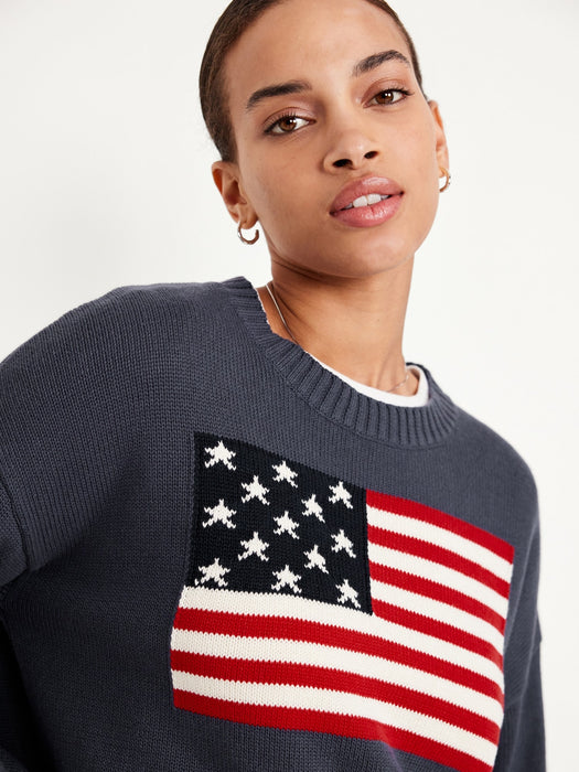 Crew-Neck Flag Sweater